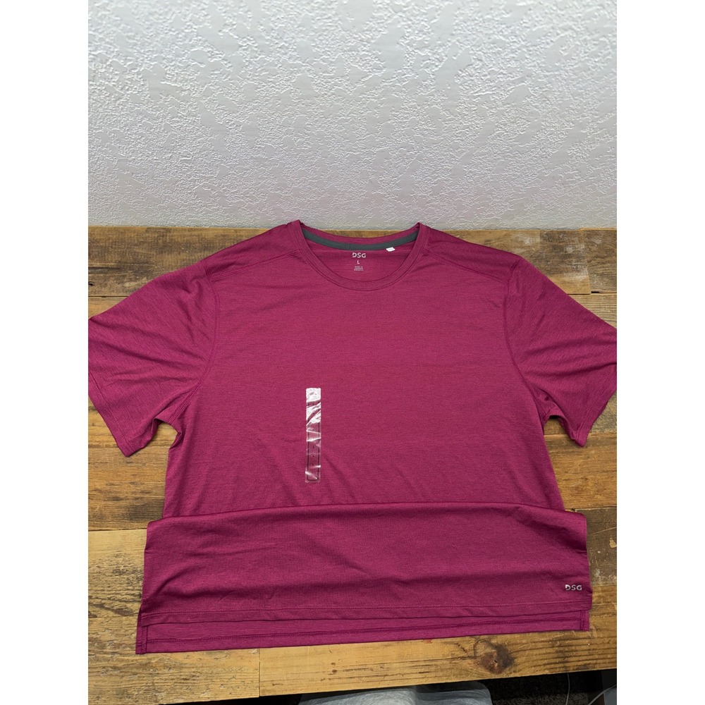 DSG Mens Short Sleeve Performance T-Shirt Berry Purple Heather Large NEW